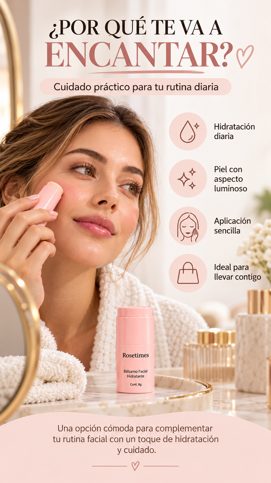 Rosetimes Radiance — Bálsamo Facial Hidratante Antiarrugas.