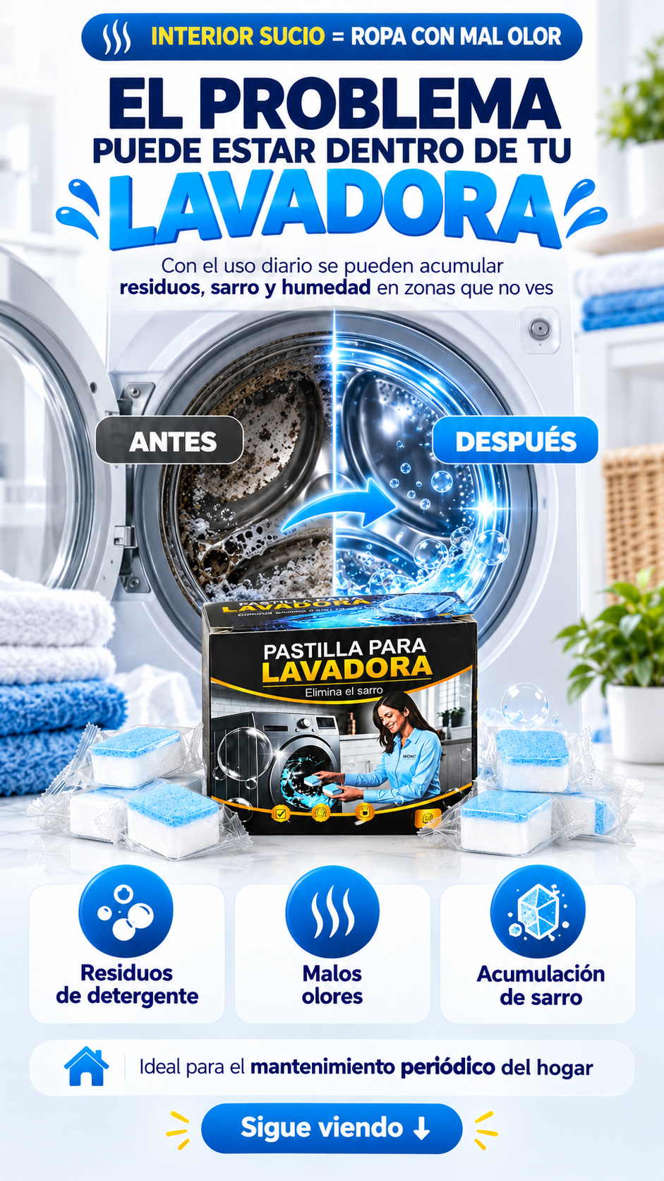 LavaClean Pro™-Pack De 12 Pastillas Limpia Lavadora